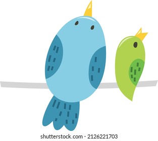 A cartoon vector illustration of a whimsical cute bird.