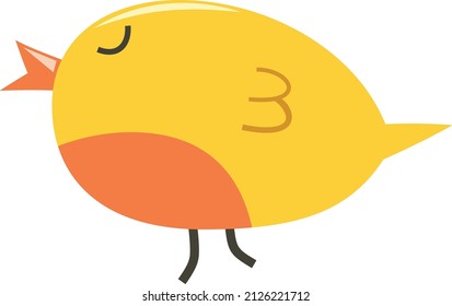 Dibujo vectorial de un pájaro tierno y caprichoso.