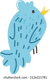 Dibujo vectorial de un pájaro tierno y caprichoso.