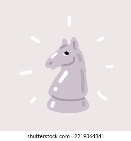 Cartoon vector illustration of white Chess Knight Horse