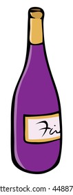 cartoon vector illustration wine bottle
