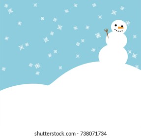 Cartoon vector illustration of winter Christmas with snowman background template