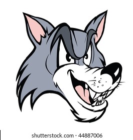 Cartoon Vector Illustration Wolf Face Stock Vector (Royalty Free) 44887006  | Shutterstock