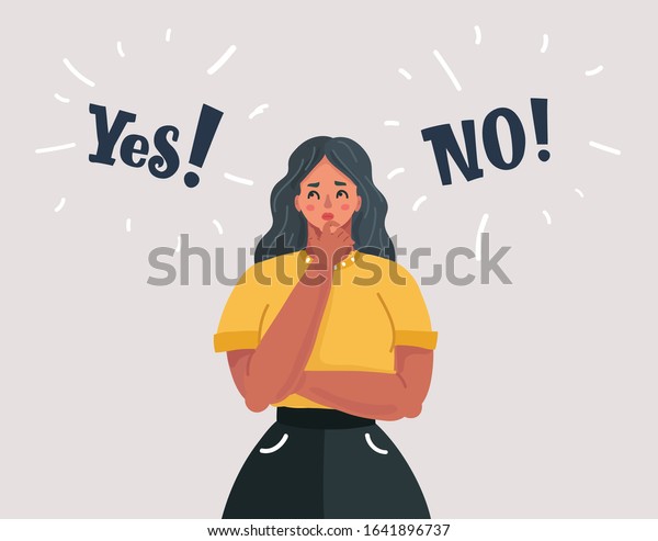 Cartoon Vector Illustration Woman Showing Doubts Stock Vector (Royalty ...