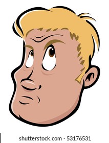 cartoon vector illustration wondering expression man