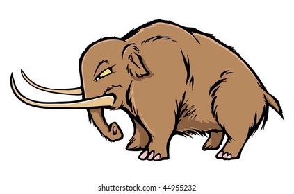 cartoon vector illustration woolly mammoth