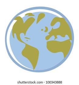 cartoon vector illustration of a world