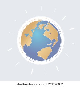 Cartoon vector illustration of world globe