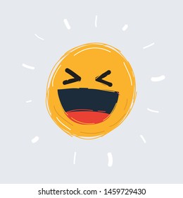 Cartoon vector illustration of yellow cartoon bubble emoticons for chat comment reactions, icon template face laughter emoji character message on isolated backgound.