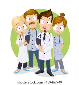 Cartoon Vector Illustration Of Young doctors