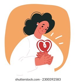 Cartoon vector illustration of Young woman has a risk to have Heat stroke. Symptoms such as high body temperature, sweat, perspire, headache, red skin, dehydration.