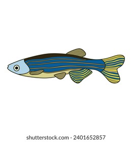 Cartoon Vector illustration zebra fish icon Isolated on White Background