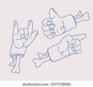 Cartoon vector illustration of zombie hand gesture