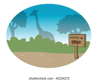 cartoon vector illustration zoo background