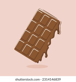 Cartoon vector illustrations of melted chocolated with isolated layer that can be easy to use.