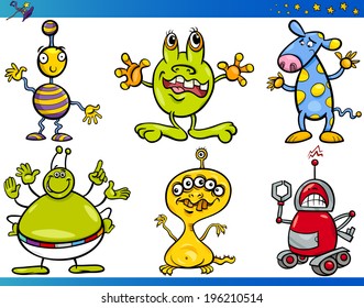 Cartoon Vector Illustrations Set of Fairytale or Fantasy Funny Characters