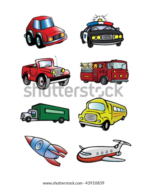 cartoon\
vector illustrations transportation\
vehicles