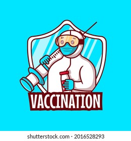 Cartoon Vector Illustrations Vaccination campaign. Medicine and Vaccination Icon Concept