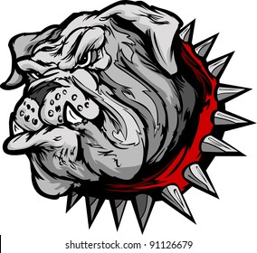 Cartoon Vector Image of a Bulldog Mascot Head