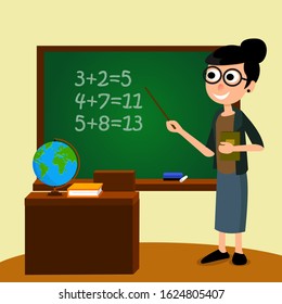 Cartoon Vector Image Female Teacher Giving Stock Vector (Royalty Free ...