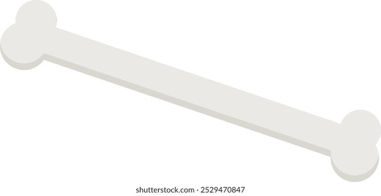 Cartoon vector image of a femur bone, detailed with simple lines and shading, ideal for educational or medical illustrations.