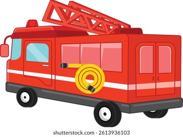 Cartoon vector image of a fire truck