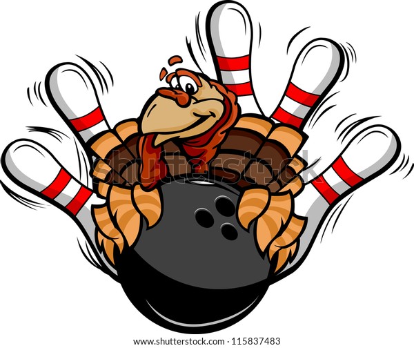 Cartoon Vector Image Thanksgiving Holiday Bowling Stock Vector (Royalty ...