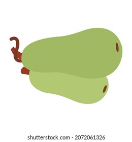 Cartoon vector image of two fresh pears, illustration design