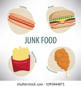 Cartoon vector of junk food