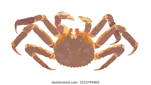 Vetor de desenhos animados King Crab isolado em fundo branco. Ilustração de comida do mar.
