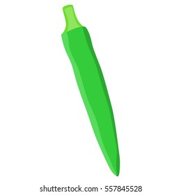 Cartoon Vector Lady's finger Vegetable Illustration