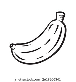 Cartoon Vektor Linie Kunst Doodle von Bananenfrucht Objekt und Symbole.