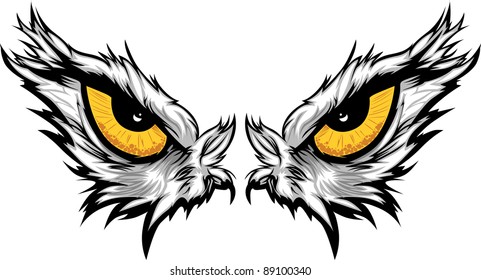 Cartoon Vector Mascot Image of an Eagle Eyes