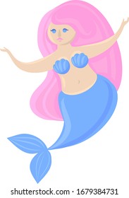 Cartoon vector mermaid fairy tale character element