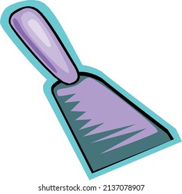 Espátula de metal vectorial de dibujos animados para el trabajo