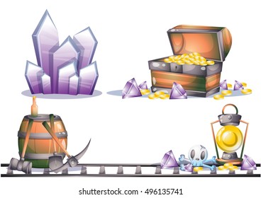 cartoon vector mine game object with separated layers for game and animation game design asset in 2d graphic