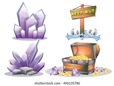 cartoon vector mine game object with separated layers for game and animation game design asset in 2d graphic
