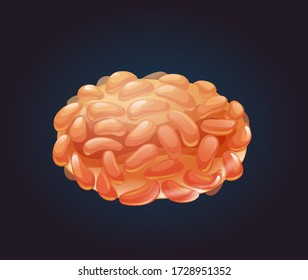 Cartoon Vector Model Of External Structure Of Smallpox Virus. Illustration Isolated On Dark