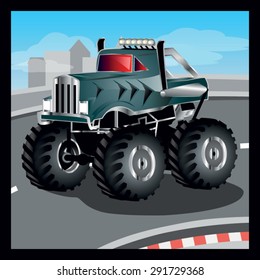 Cartoon vector Monster Truck