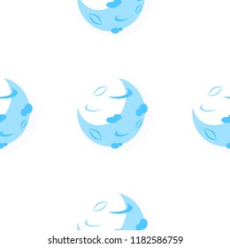 Cartoon vector moon seamless pattern