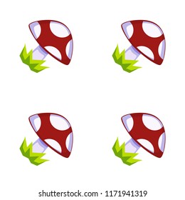 Cartoon vector mushroom seamless pattern