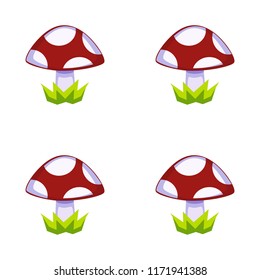 Cartoon vector mushroom seamless pattern