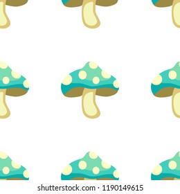 Cartoon vector mushroom seamless pattern