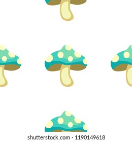 Cartoon vector mushroom seamless pattern