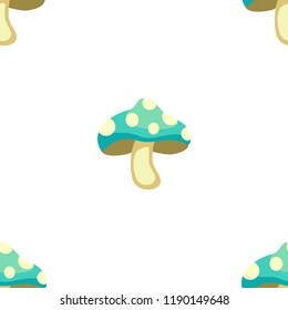 Cartoon vector mushroom seamless pattern