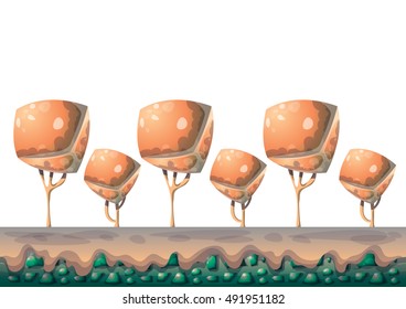 cartoon vector nature landscape background with separated layers for game art and animation game design asset in 2d graphic