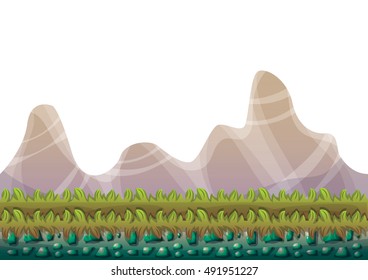 cartoon vector nature landscape background with separated layers for game art and animation game design asset in 2d graphic