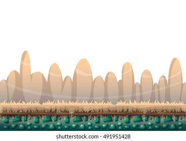 cartoon vector nature landscape background with separated layers for game art and animation game design asset in 2d graphic