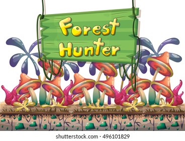cartoon vector nature landscape background with separated layers for game art and animation design asset in 2d graphic