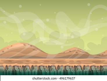 cartoon vector nature landscape background with separated layers for game art and animation game design asset in 2d graphic